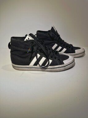 Adidas Originals Nizza Hi Black White Canvas High Top Women's 7 G43686 2011